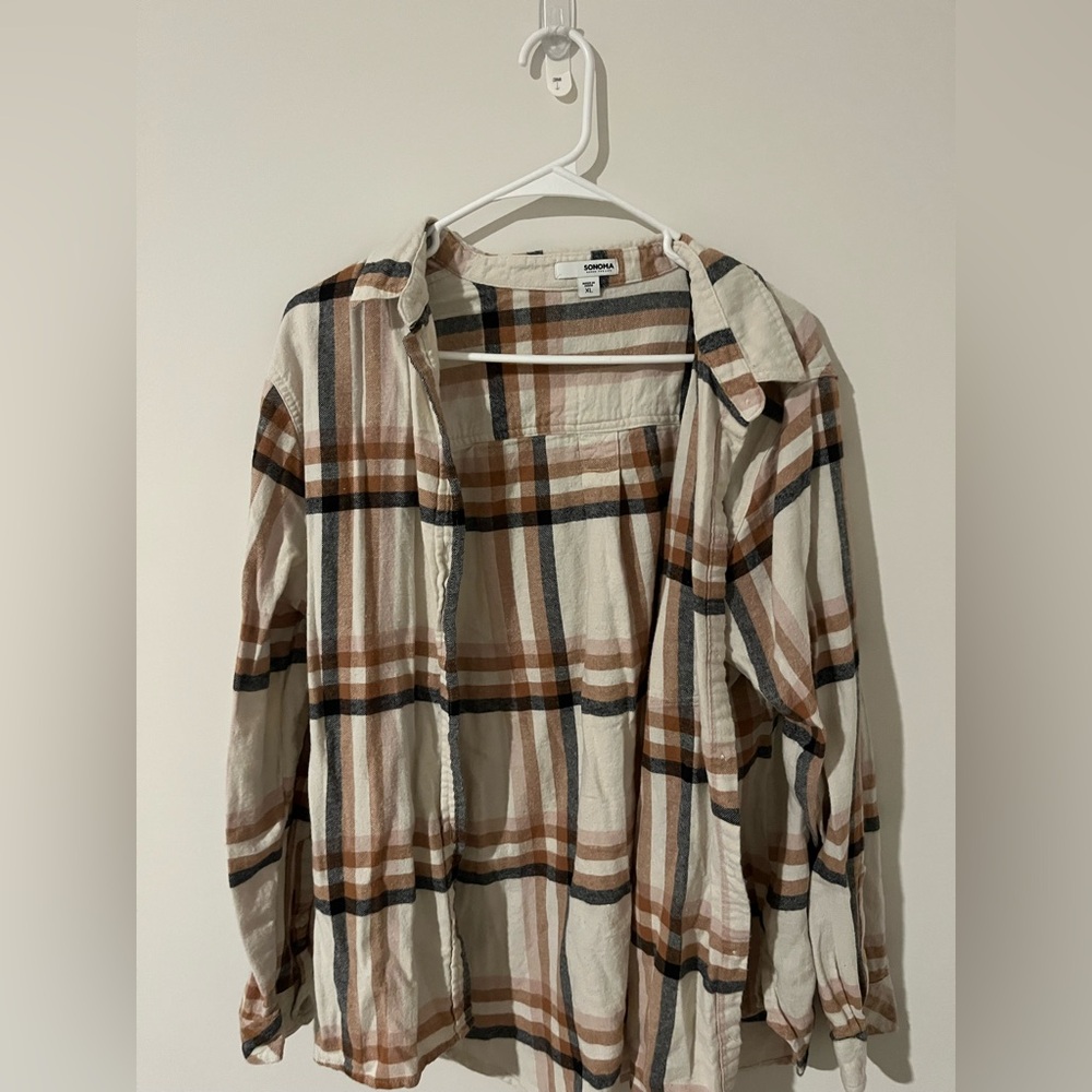SONOMA - Plaid Button-Up Flannel - Women’s Size X-Large